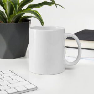 White glossy mug